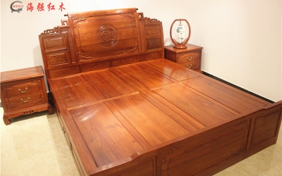 新中式紅木家具大床-海強一號